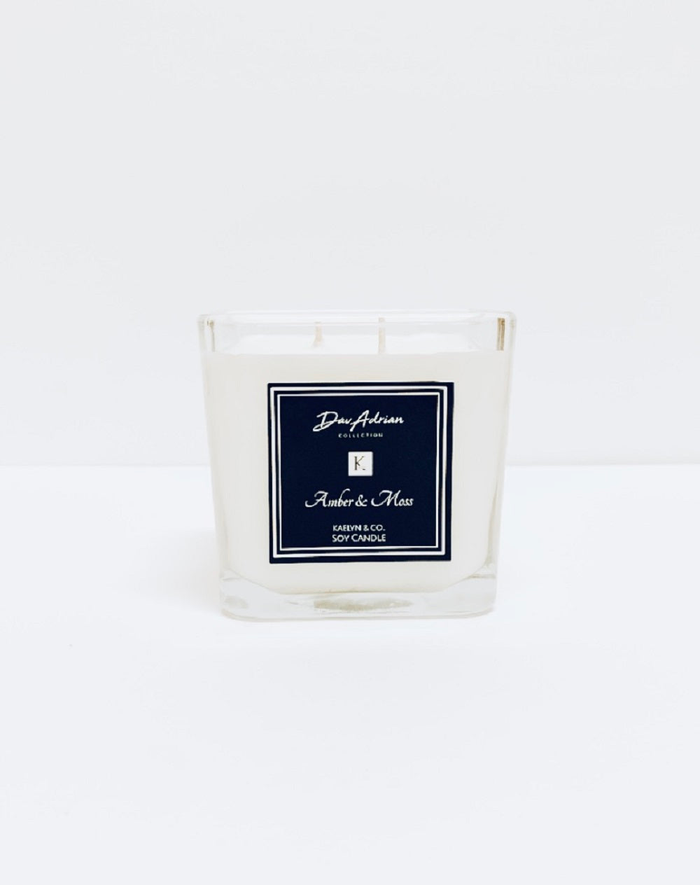 DavAdrian Collection Amber & Moss Medium Cube Candle - Kaelyn & Co.