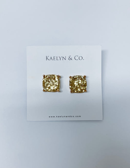 Kaelyn & Co. Gold Sparkle Stud Earrings - Kaelyn & Co.