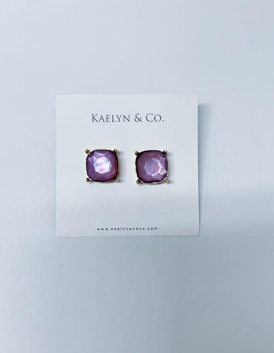 Kaelyn & Co. Purple Stud Earrings - Kaelyn & Co.
